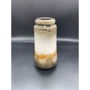 Vintage Scheurich W. Germany Brown & Beige Glazed Stoneware Pottery Vase 209-18